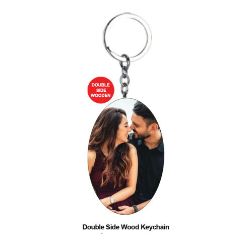 Double Side Wood Keychain – B