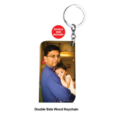 Double Side Wood Keychain – C