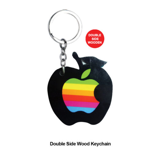 Double Side Wood Keychain – F