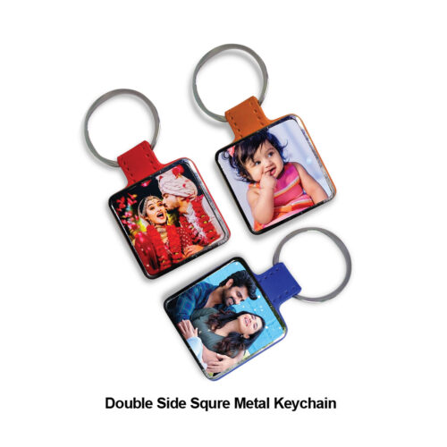 Double Side Metal Keychain Square