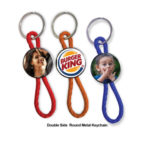 Double Side Metal Keychain round