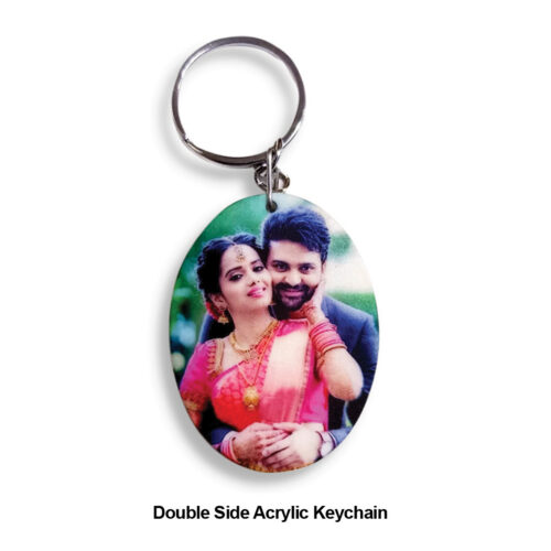 Single Side Acrylic Ovel Keychain